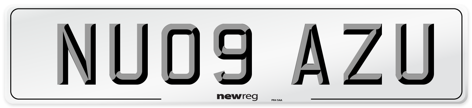 NU09 AZU Number Plate from New Reg